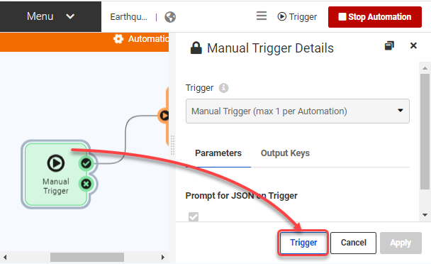 Manually triggering an Automation